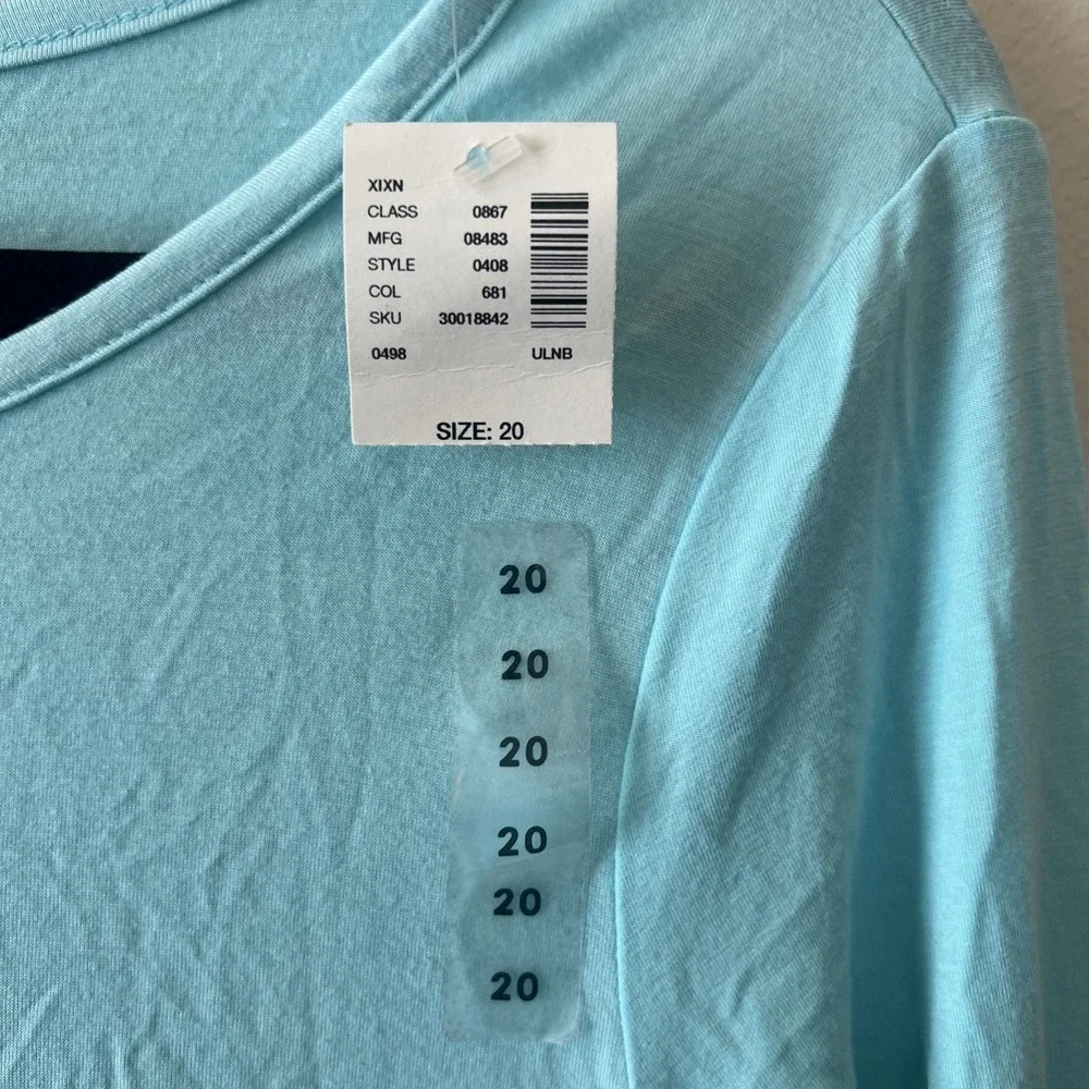 Justice Long Sleeve Top Turquoise Blue Ombre Girls Sz 20 Dip Dye Lightweight New